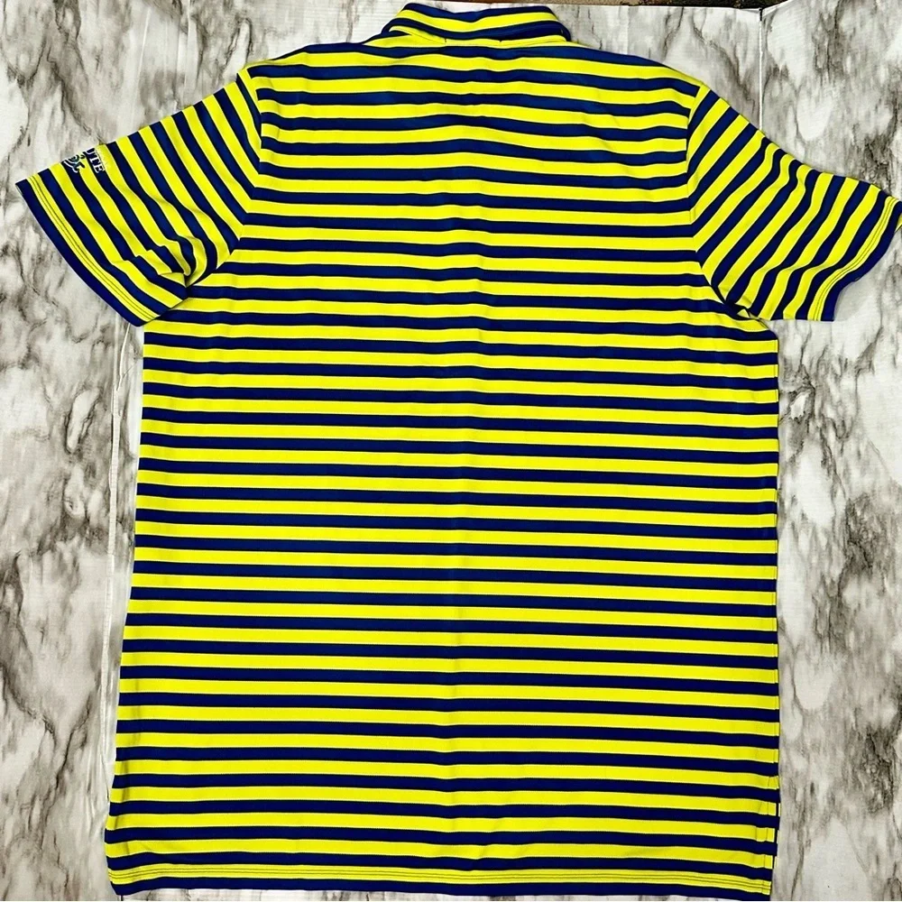 Ralph Lauren RLX Yellow and Blue Polo Shirt Las Vegas Golf Resort Wear Preppy